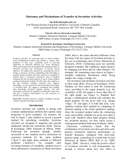 Outcomes and Mechanisms of Transfer in Invention Activities