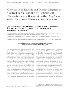 Generation of Tonalitic and Dioritic Magmas by Coupled Partial