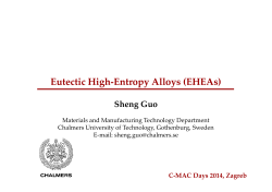 Eutectic High-Entropy Alloys (EHEAs) - High