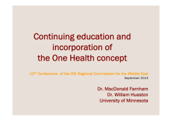 Continuing education and incorporation of the One Health concept