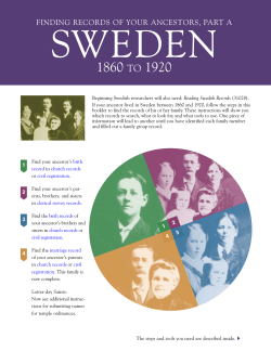 Finding Records of Your Ancestors, Part A: Sweden