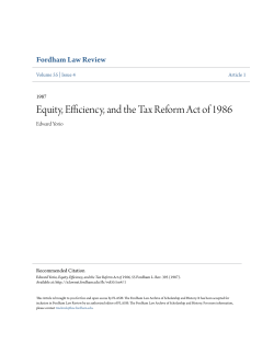 Equity, Efficiency, and the Tax Reform Act of 1986