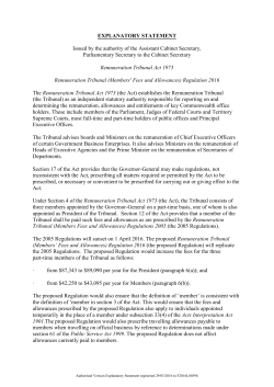 EXPLANATORY STATEMENT Issued by the authority of the