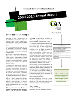 2009-2010 Annual Report - Community Services Coordination