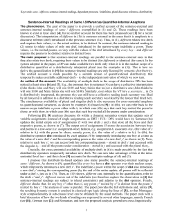 Sentence-Internal Readings of Same / Different