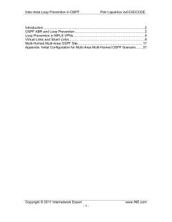 Inter-Area Loop Prevention in OSPF Petr Lapukhov 4xCCIE/CCDE