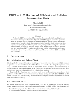 ERIT { A Collection of E cient and Reliable Intersection Tests