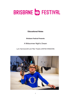 Educational Notes A Midsummer Night`s Dream