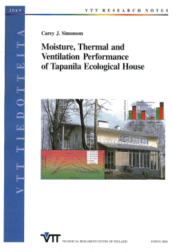 Moisture, Thermal and Ventilation Performance of Tapanila