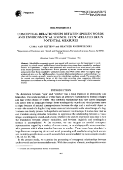 conceptual relationships between spoken words and environmental