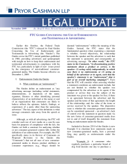 FTC GUIDES CONCERNING THE USE OF ENDORSEMENTS AND