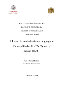 A linguistic analysis of cant language in Thomas
