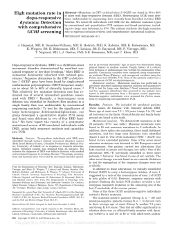 High mutation rate in dopa-responsive dystonia: Detection
