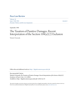 The Taxation of Punitive Damages: Recent Interpretation of the