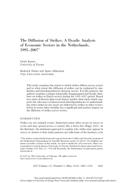 The Diffusion of Strikes: A Dyadic Analysis of