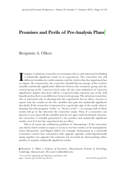 Promises and Perils of Pre-Analysis Plans