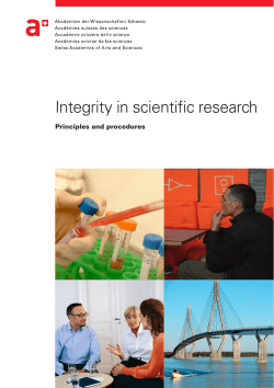 Integrity in scientific research - Akademien der Wissenschaften