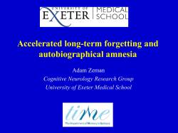 Accelerated long-term forgetting and autobiographical amnesia