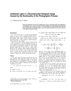 Undesired Light in a Reconstructed Hologram Image Caused by the