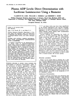 Plasma ADP Levels: Direct Determination with