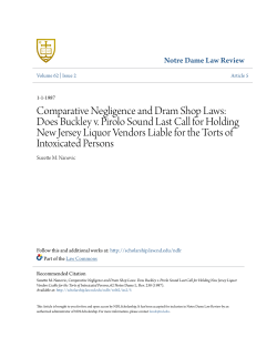 Comparative Negligence and Dram Shop Laws