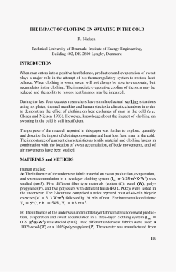 THE IMPACT OF CLOTHING ON SWEATING IN THE COLD