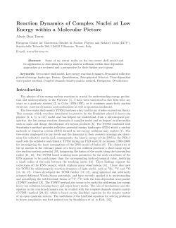 Reaction Dynamics of Complex Nuclei at Low Energy within a