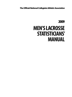 Men`s Lacrosse statisticians` ManuaL