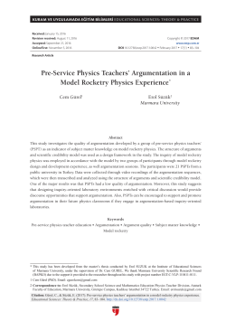 Pre-Service Physics Teachers` Argumentation in a Model Rocketry