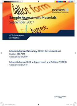 Government and Politics Sample Assessment - Edexcel