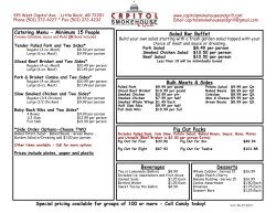 Catering Menu - Minimum 15 People Pig Out Packs Bulk Meats