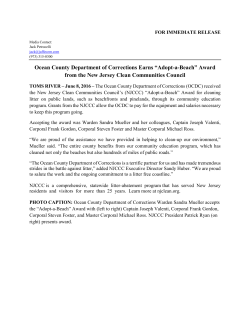 Ocean County Department of Corrections Earns &ldquo;Adopt-a