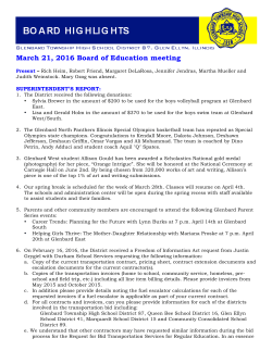 Board Highlights 3-21-16 - Glenbard High School District 87