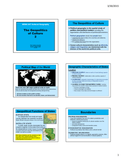 The Geopolitics of Culture 2 Boundaries