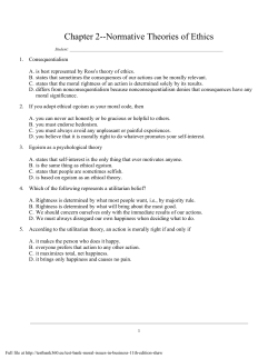 Chapter 2--Normative Theories of Ethics