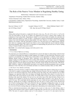 The Role of the Passive Voice Mindset in Regulating Healthy Eating