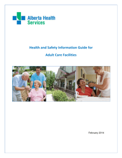 Health and Safety Information Guide for Adult Care Facilities