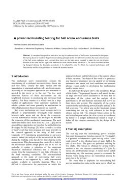 A power recirculating test rig for ball screw endurance tests