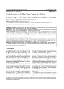 Specific Intensity for Peaking: Is Race Pace the Best Option?