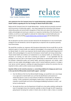 Joint submission from The Tavistock Centre for Couple