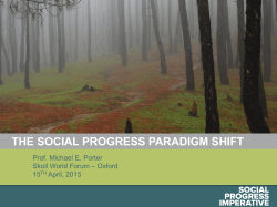 THE SOCIAL PROGRESS PARADIGM SHIFT