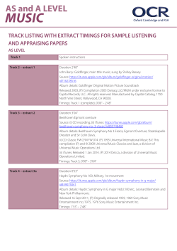 GCE track listing - Sample listening paper