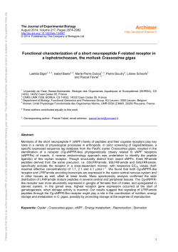 Functional characterization of a short - Archimer