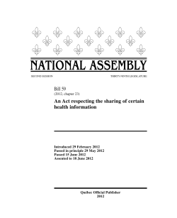 Act respecting the sharing of certain health