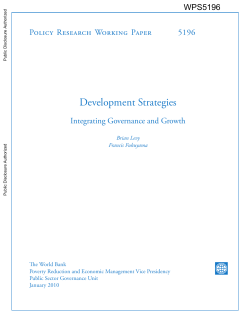 Development strategies: Integrating governance and growth