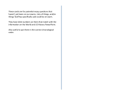 Possible New Essay Cards for World and US History