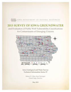 2013 survey of iowa groundwater