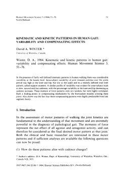 KINEMATIC AND KINETIC PATTERNS IN