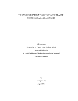 tongue root harmony and vowel contrast in northeast asian