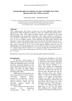 Chromatographic investigation of sugars and lipids from Tuber